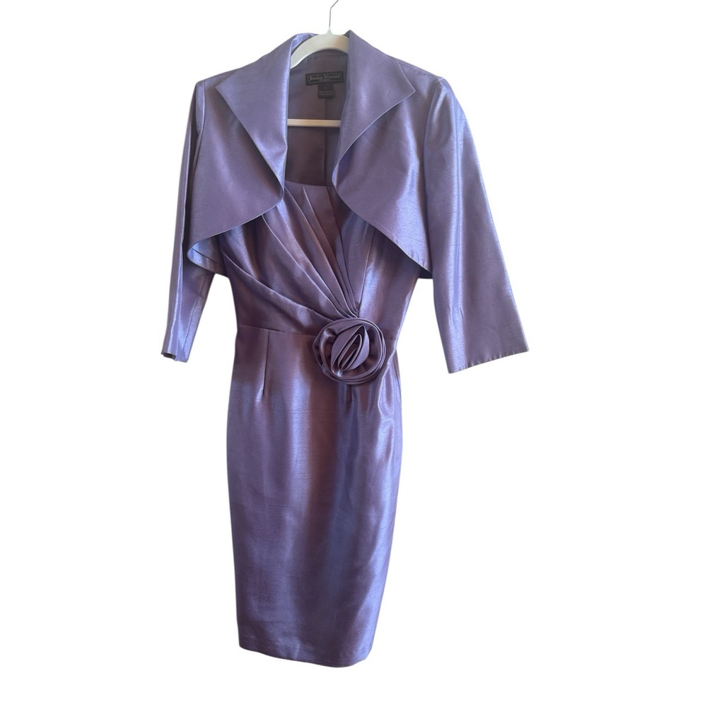 Jessica‎ Howard Purple Satin Jacketed Dress Woman's Size 6 Mother Of Bride Party